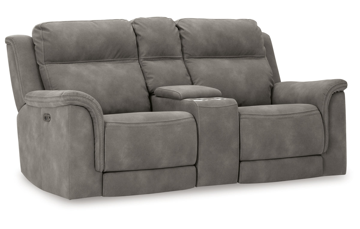 Next-Gen Durapella Power Reclining Loveseat with Console