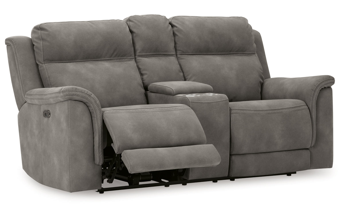 Next-Gen Durapella Power Reclining Loveseat with Console