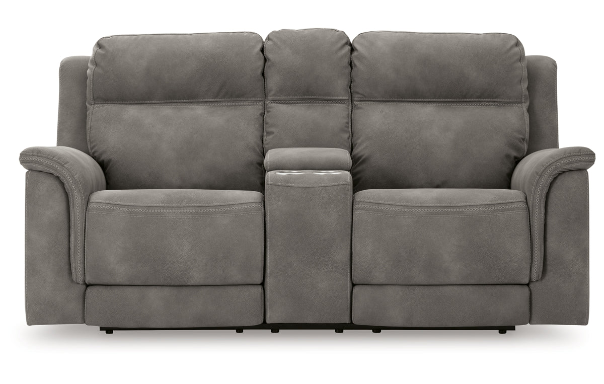 Next-Gen Durapella Power Reclining Loveseat with Console