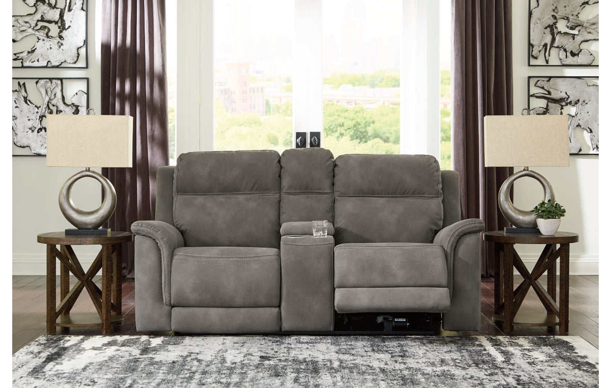 Next-Gen Durapella Power Reclining Loveseat with Console