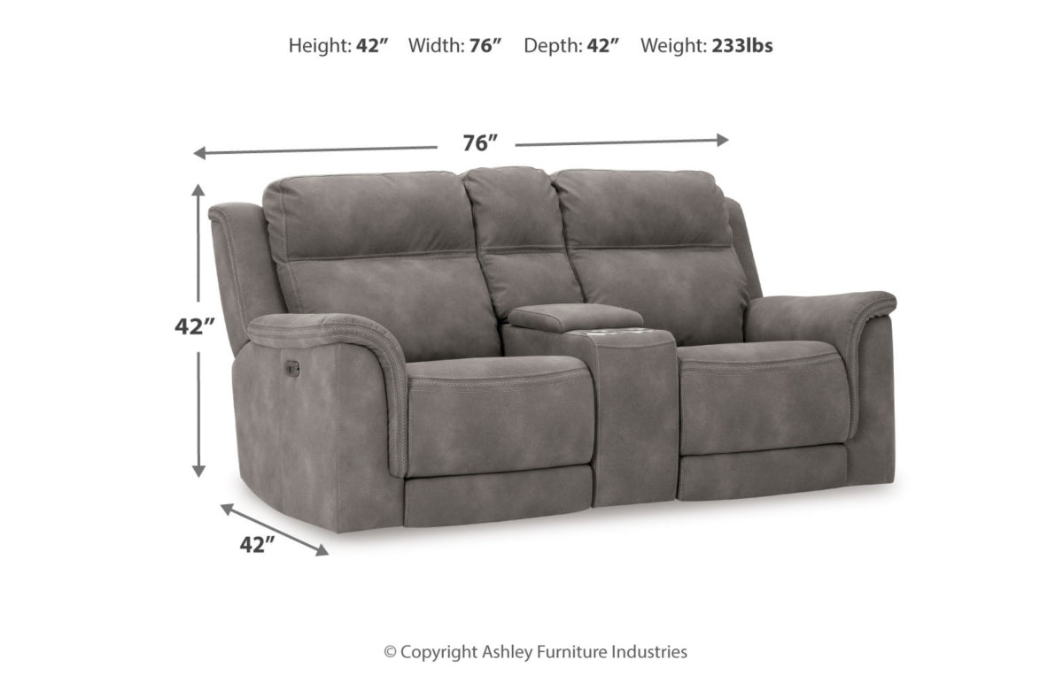 Next-Gen Durapella Power Reclining Loveseat with Console