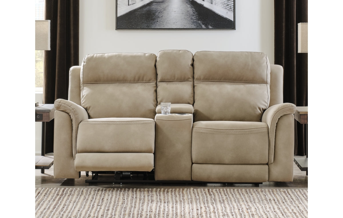 Next-Gen Durapella Power Reclining Loveseat with Console