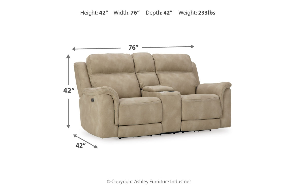 Next-Gen Durapella Power Reclining Loveseat with Console