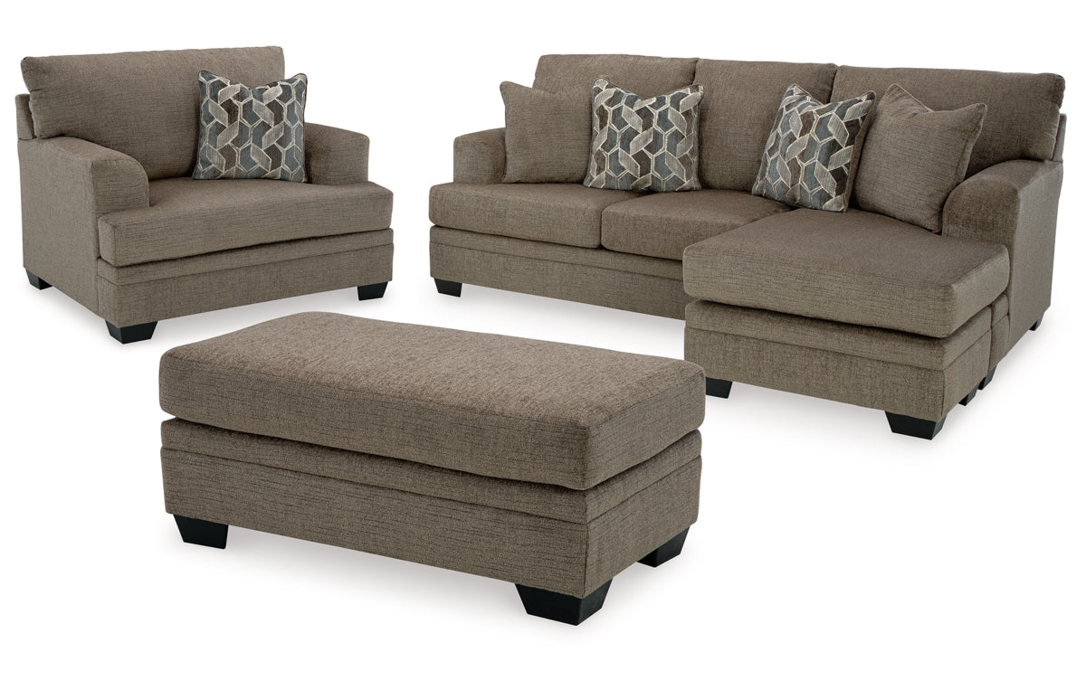 Stonemeade Sofa Chaise, Chair, and Ottoman