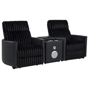 Madden 3-piece Corduroy Upholstered Manual Theater Seating Black