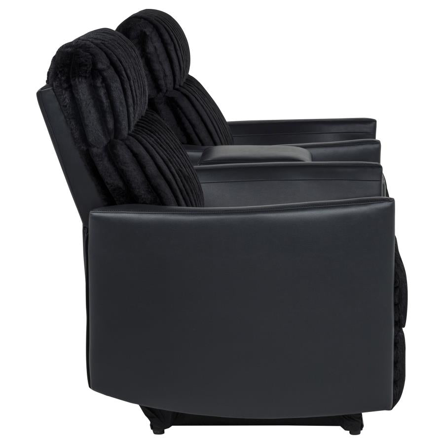 Madden 3-piece Corduroy Upholstered Manual Theater Seating Black