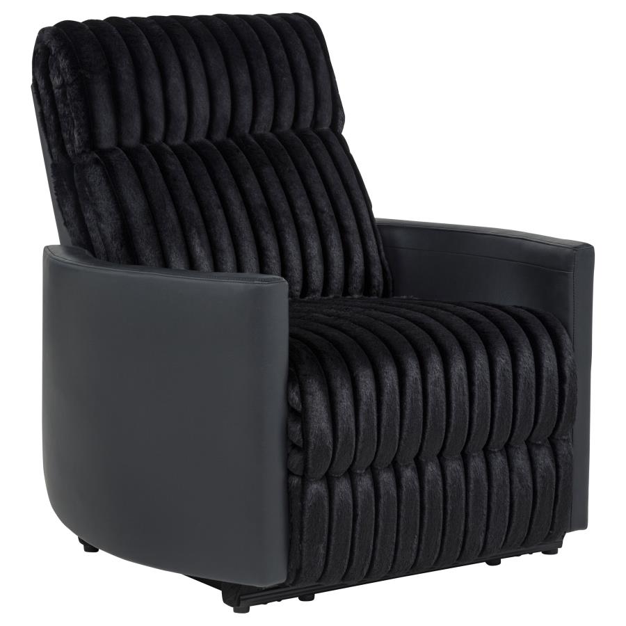 Madden Corduroy Upholstered Track Arm Manual Recliner Black