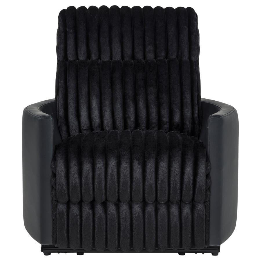 Madden Corduroy Upholstered Pillow Arm Manual Recliner Black