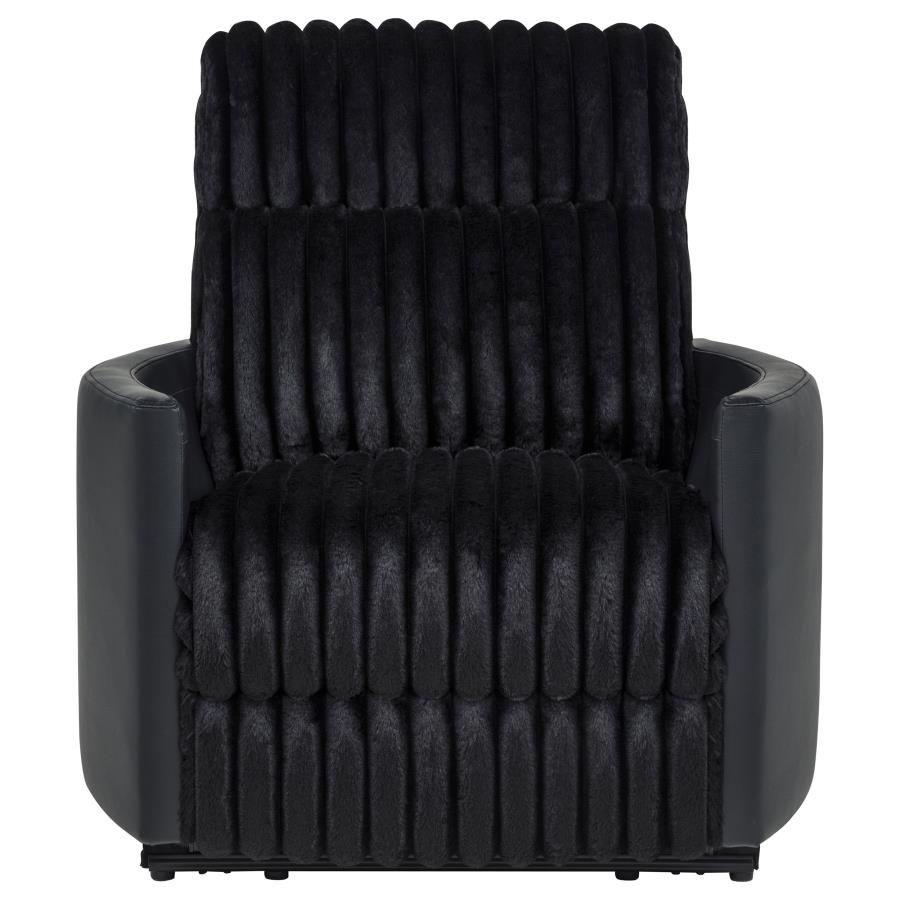 Madden Corduroy Upholstered Track Arm Manual Recliner Black