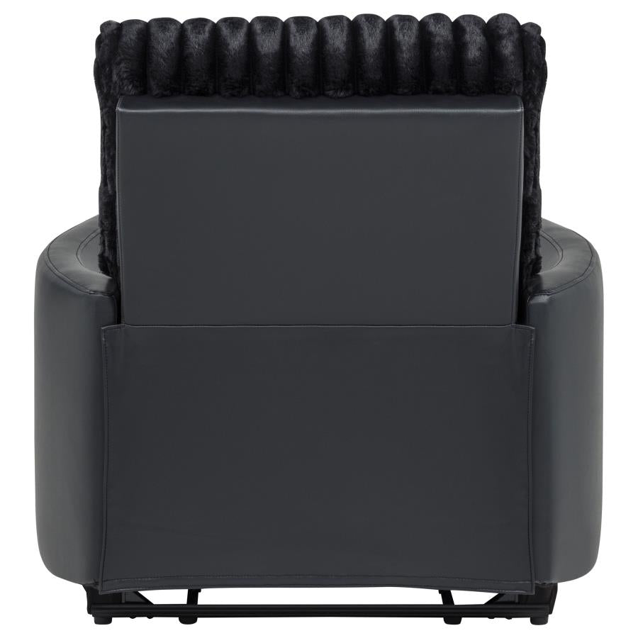 Madden Corduroy Upholstered Track Arm Manual Recliner Black