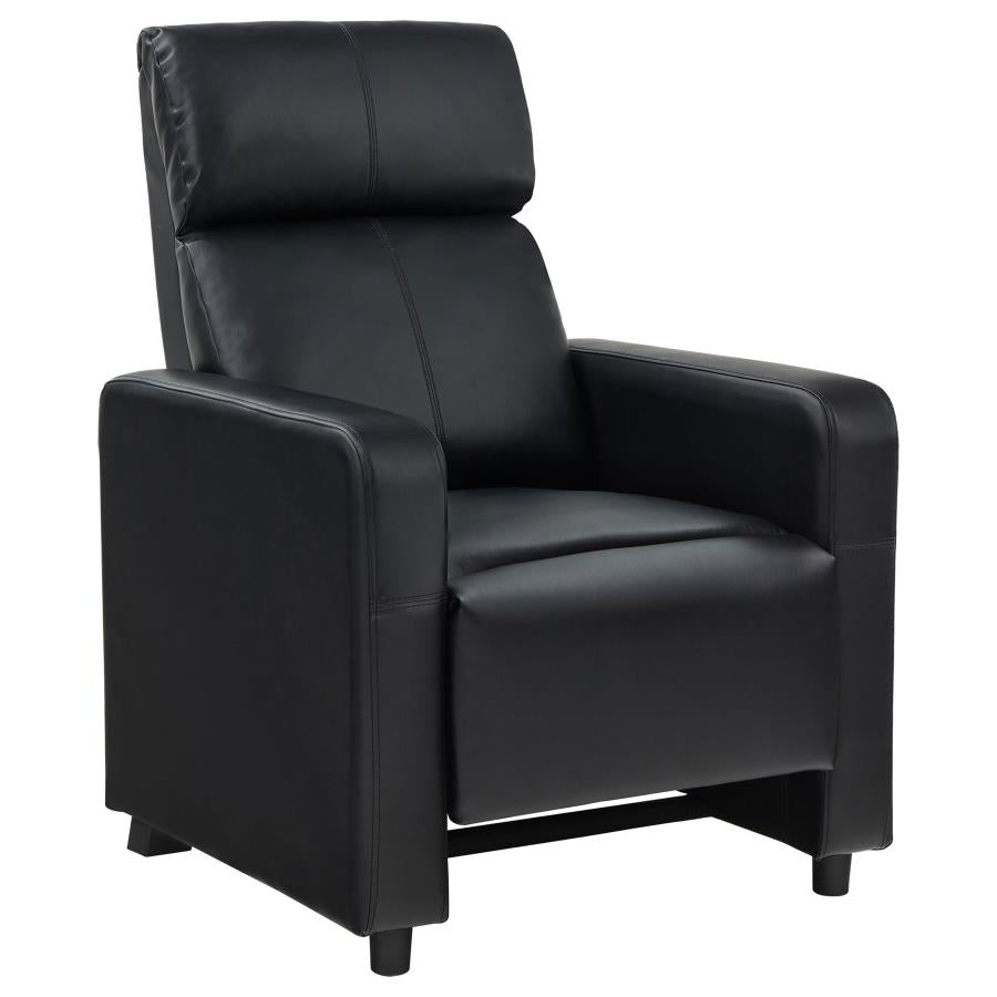 Toohey 5-piece Upholstered Home Theater Seating with 3 Recliners Black