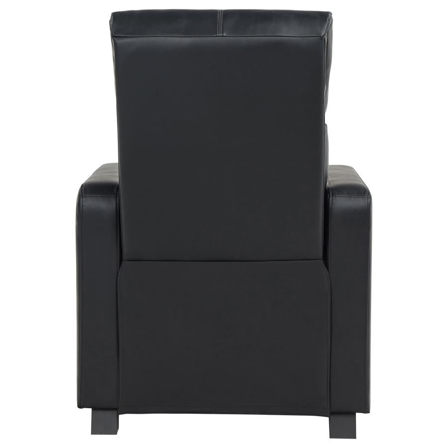 Toohey 3-piece Upholstered Home Theater Seating with 3 Recliners Black