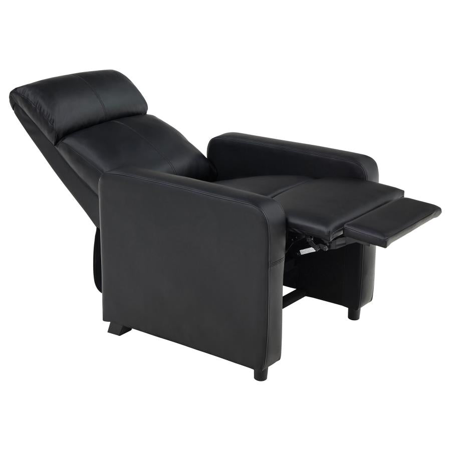 Toohey 7-piece Upholstered Home Theater Seating with 4 Recliners Black