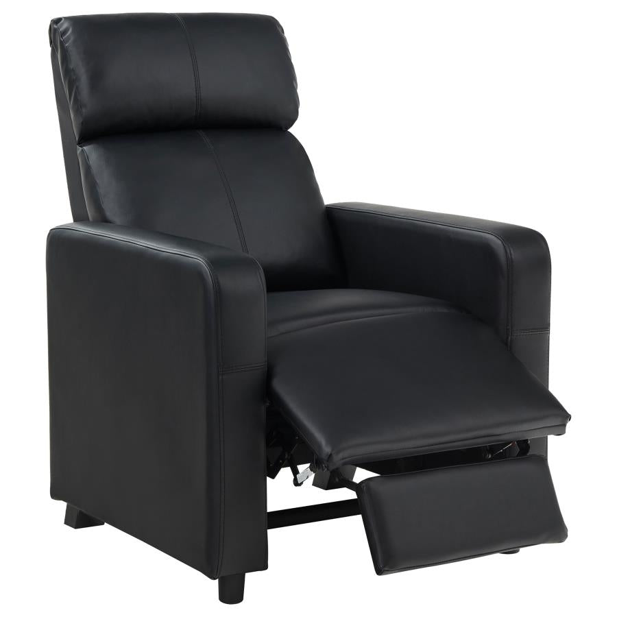 Toohey 5-piece Upholstered Home Theater Seating with 4 Recliners Black