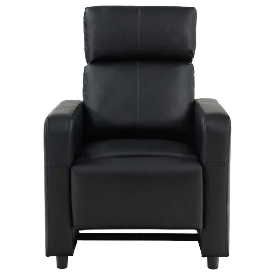 Toohey 5-piece Upholstered Home Theater Seating with 4 Recliners Black