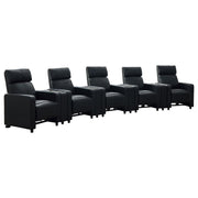Toohey 9-piece Upholstered Home Theater Seating with 5 Recliners Black
