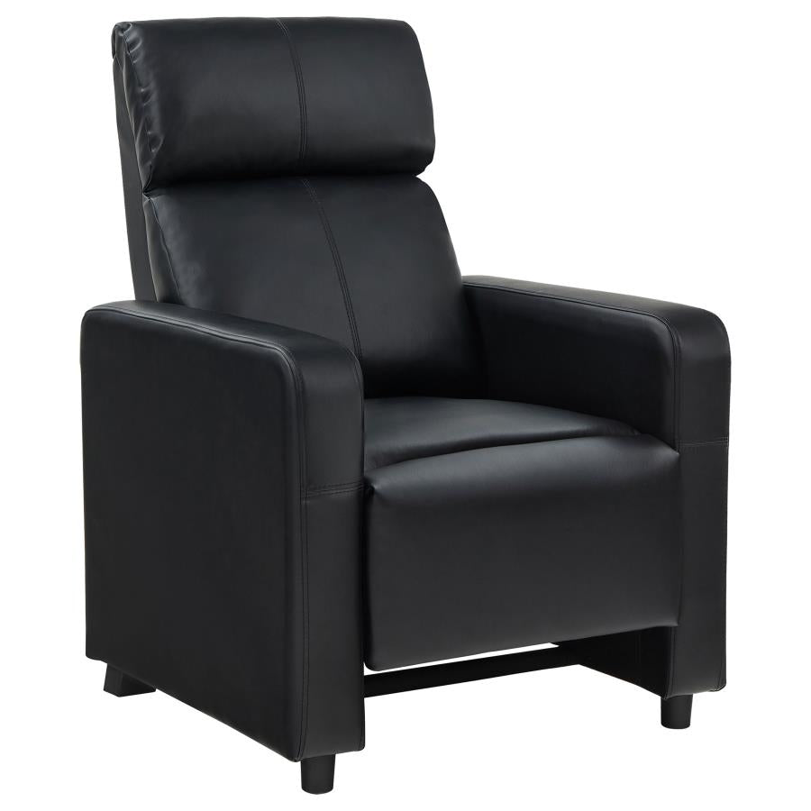 Toohey 9-piece Upholstered Home Theater Seating with 5 Recliners Black