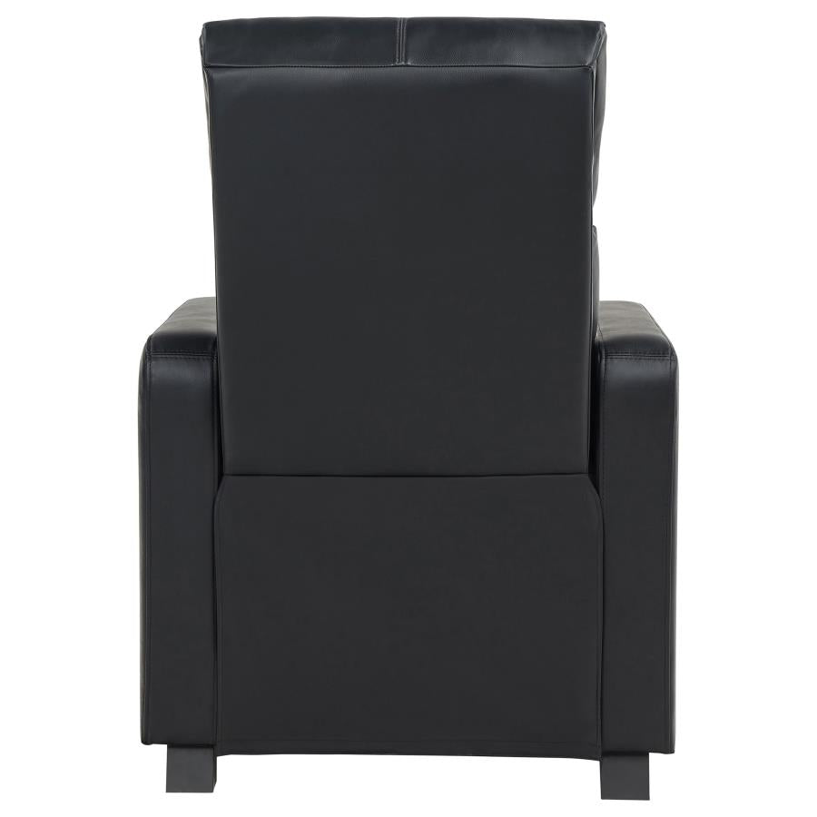 Toohey 9-piece Upholstered Home Theater Seating with 5 Recliners Black