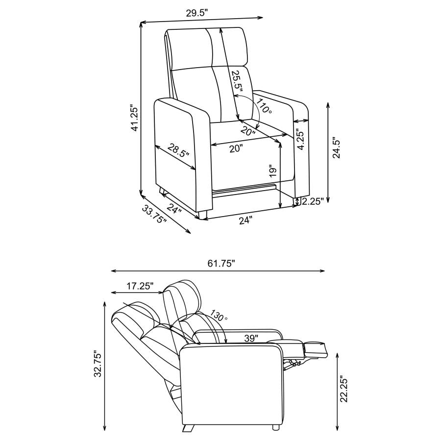 Toohey 9-piece Upholstered Home Theater Seating with 5 Recliners Black