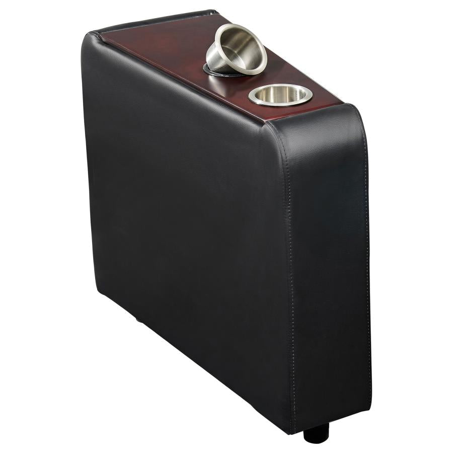 Toohey 7-piece Upholstered Home Theater Seating with 5 Recliners Black