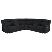 Hagen Upholstered Power Reclining Sectional Sofa Steel Grey
