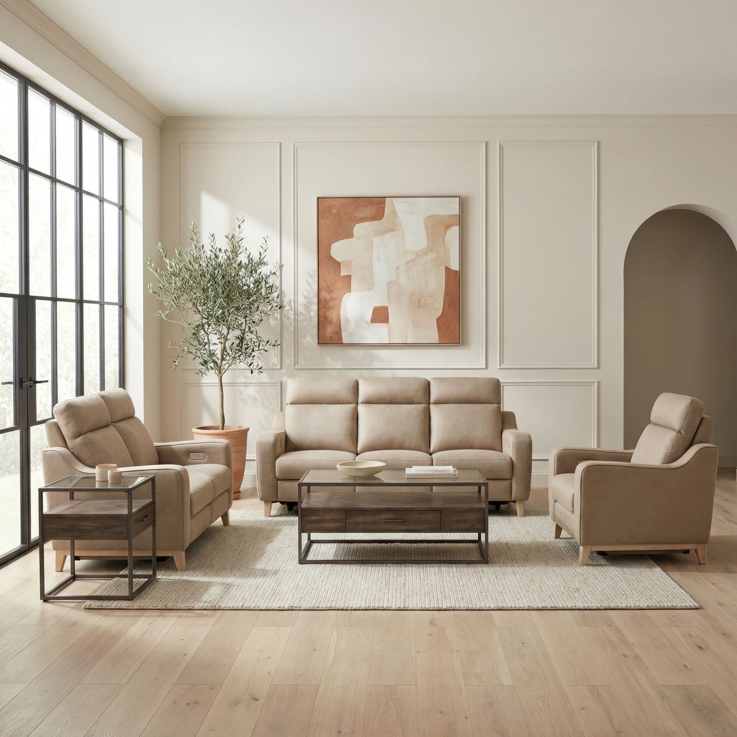 Como Sofa with Loveseat & Recliner