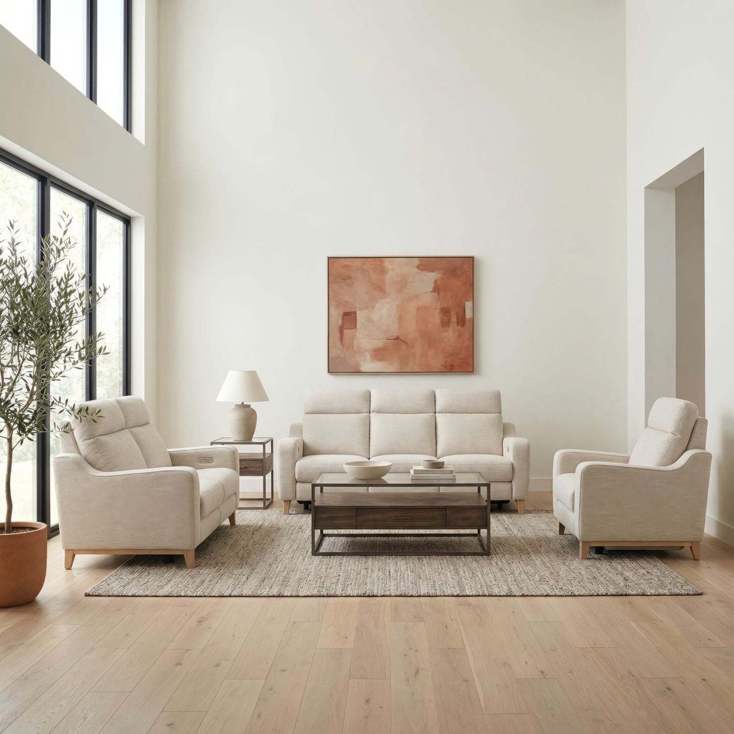 Como Sofa with Loveseat & Recliner