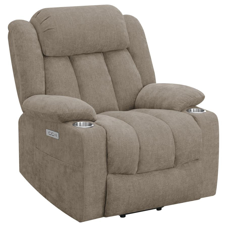 Houston Upholstered Power Lift Recliner Camel