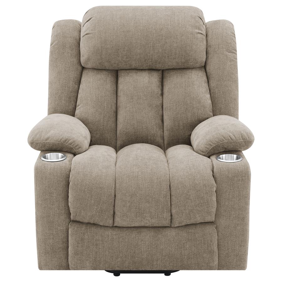 Houston Upholstered Power Lift Recliner Camel