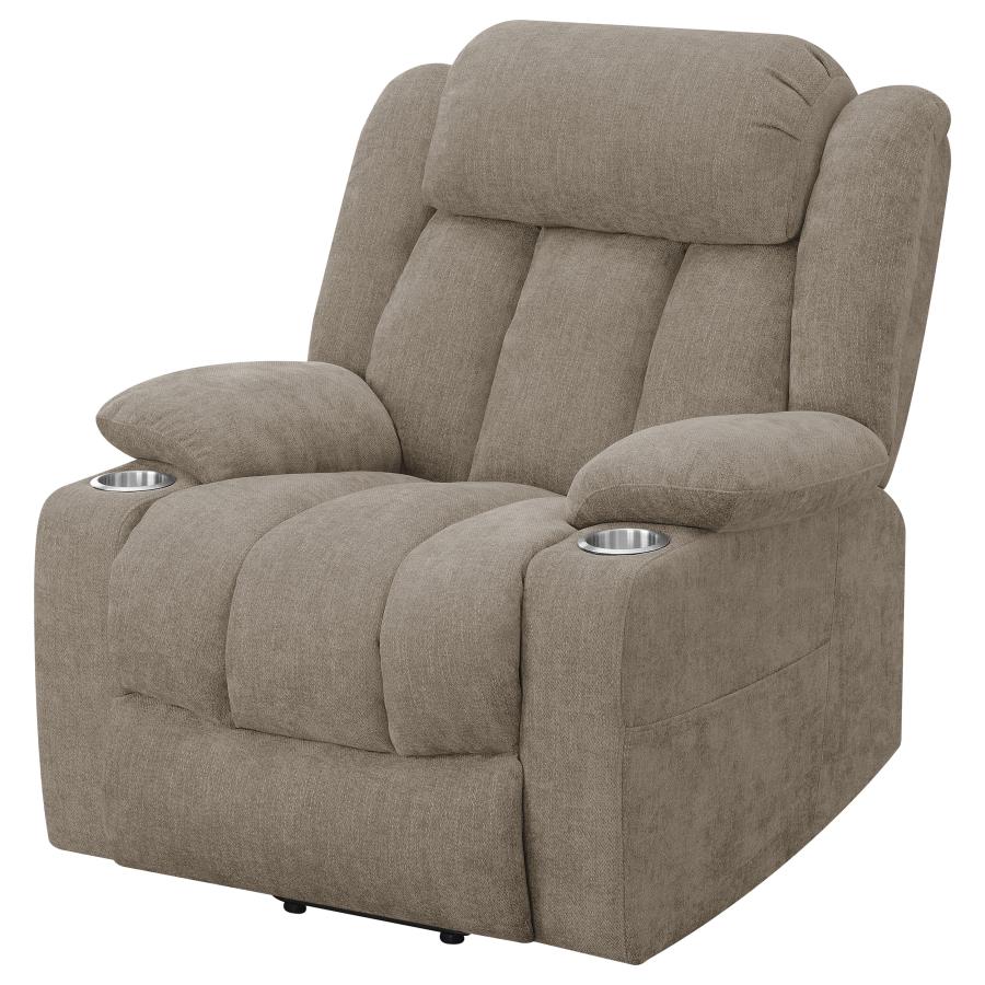 Houston Upholstered Power Lift Recliner Camel