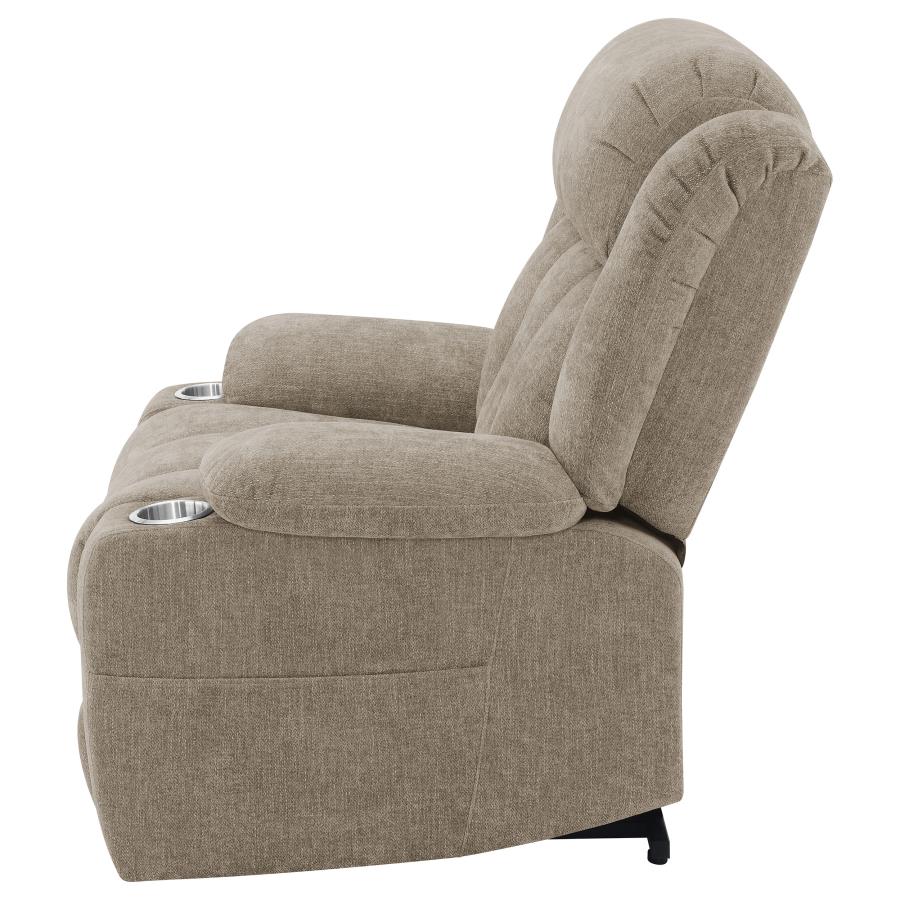 Houston Upholstered Power Lift Recliner Camel