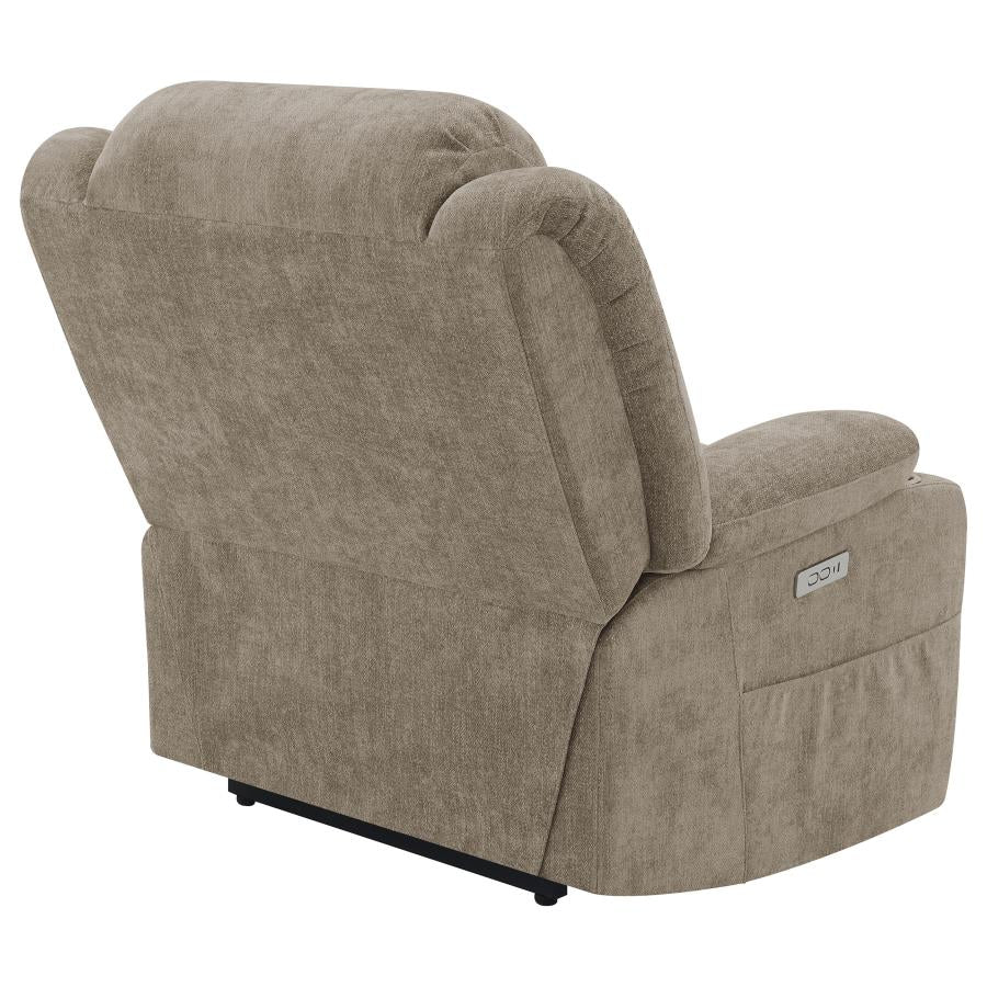 Houston Upholstered Power Lift Recliner Camel