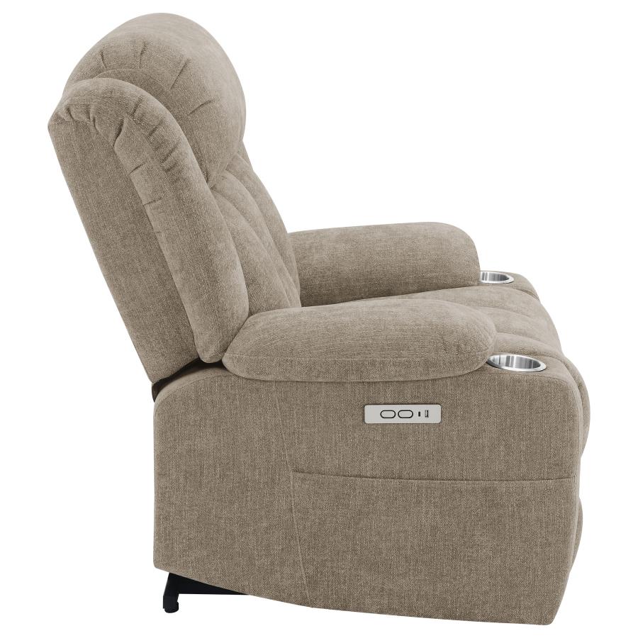 Houston Upholstered Power Lift Recliner Camel