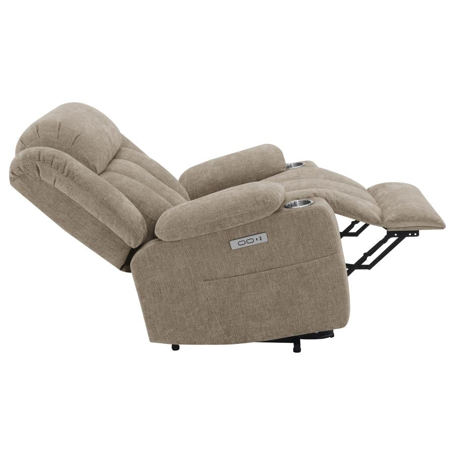 Houston Upholstered Power Lift Recliner Camel