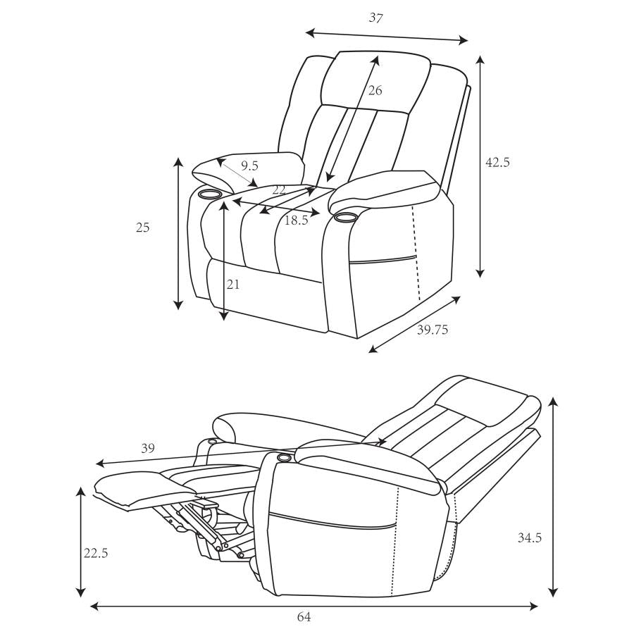 Houston Upholstered Power Lift Recliner Camel