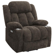 Houston Upholstered Power Lift Recliner Dark Brown