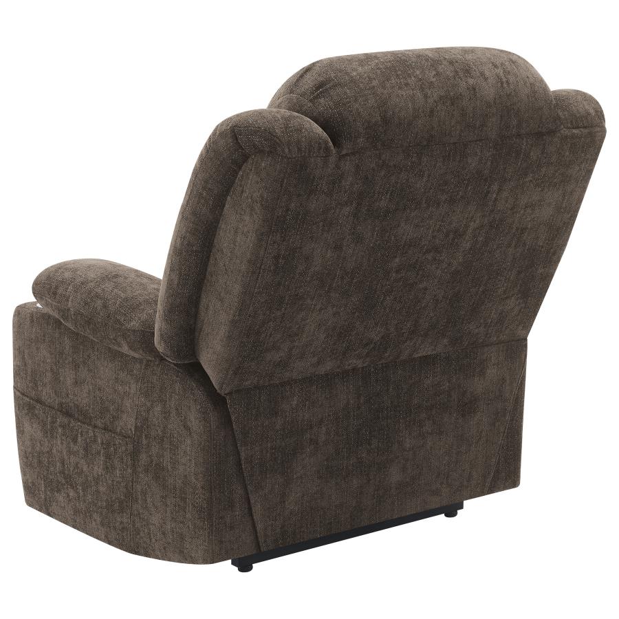 Houston Upholstered Power Lift Recliner Dark Brown