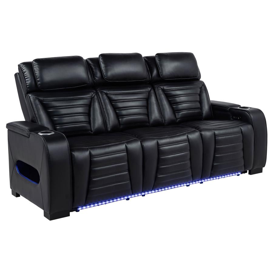 Zuma 2-Piece Dual Power Reclining Sofa Set with Bluetooth Black