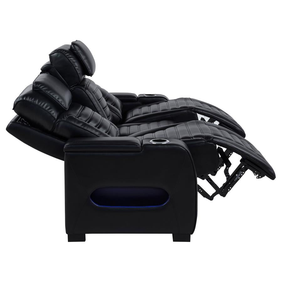 Zuma 2-Piece Dual Power Reclining Sofa Set with Bluetooth Black