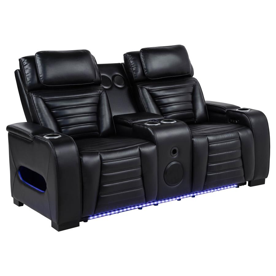 Zuma 2-Piece Dual Power Reclining Sofa Set with Bluetooth Black