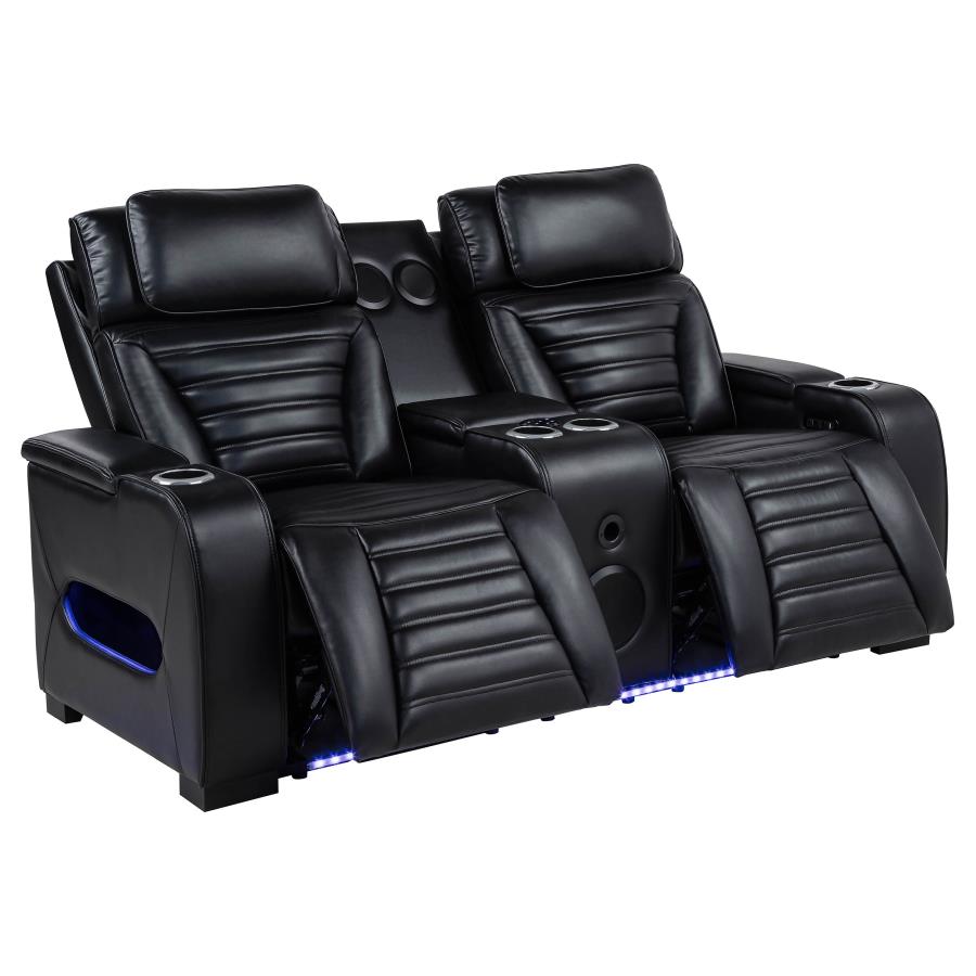 Zuma 2-Piece Dual Power Reclining Sofa Set with Bluetooth Black