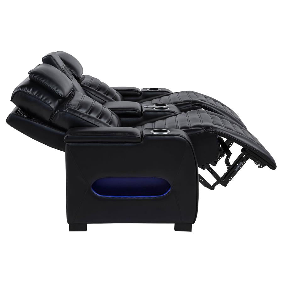 Zuma 2-Piece Dual Power Reclining Sofa Set with Bluetooth Black