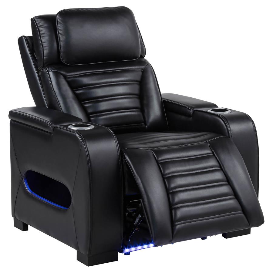 Zuma 3-Piece Dual Power Reclining Sofa Set with Bluetooth Black