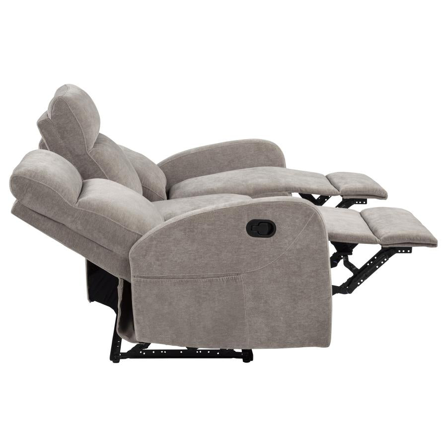 Hamilton Chenille Manual Reclining Sofa Sand