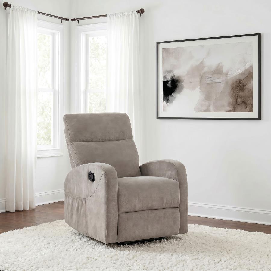 Hamilton Chenille Upholstered Manual Recliner Sand