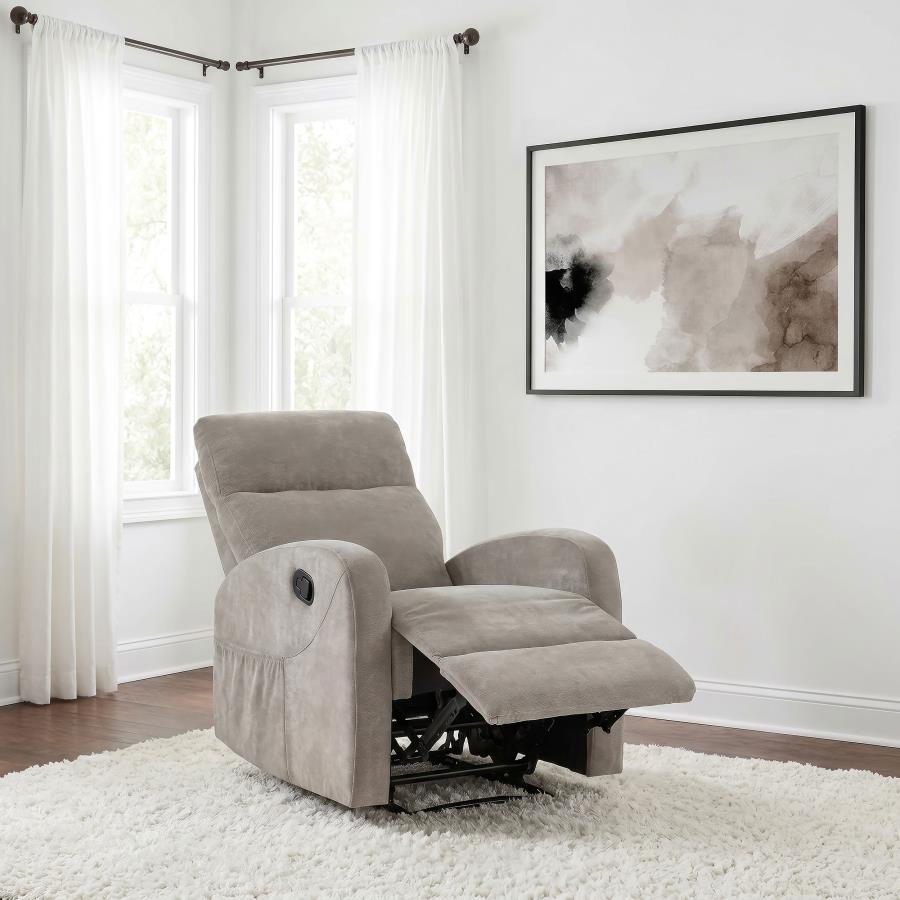 Hamilton Chenille Upholstered Manual Recliner Sand