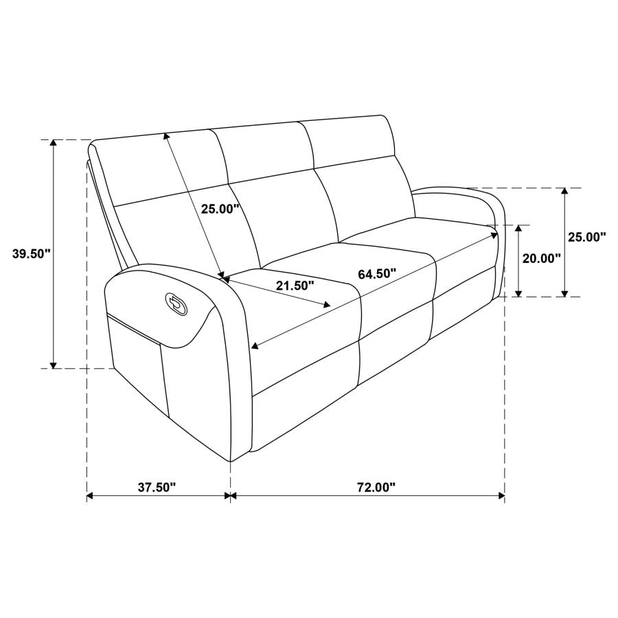 Hamilton Chenille Upholstered Manual Reclining Sofa Charcoal Grey