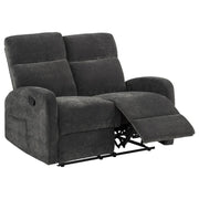 Hamilton Chenille Manual Reclining Loveseat Charcoal Grey