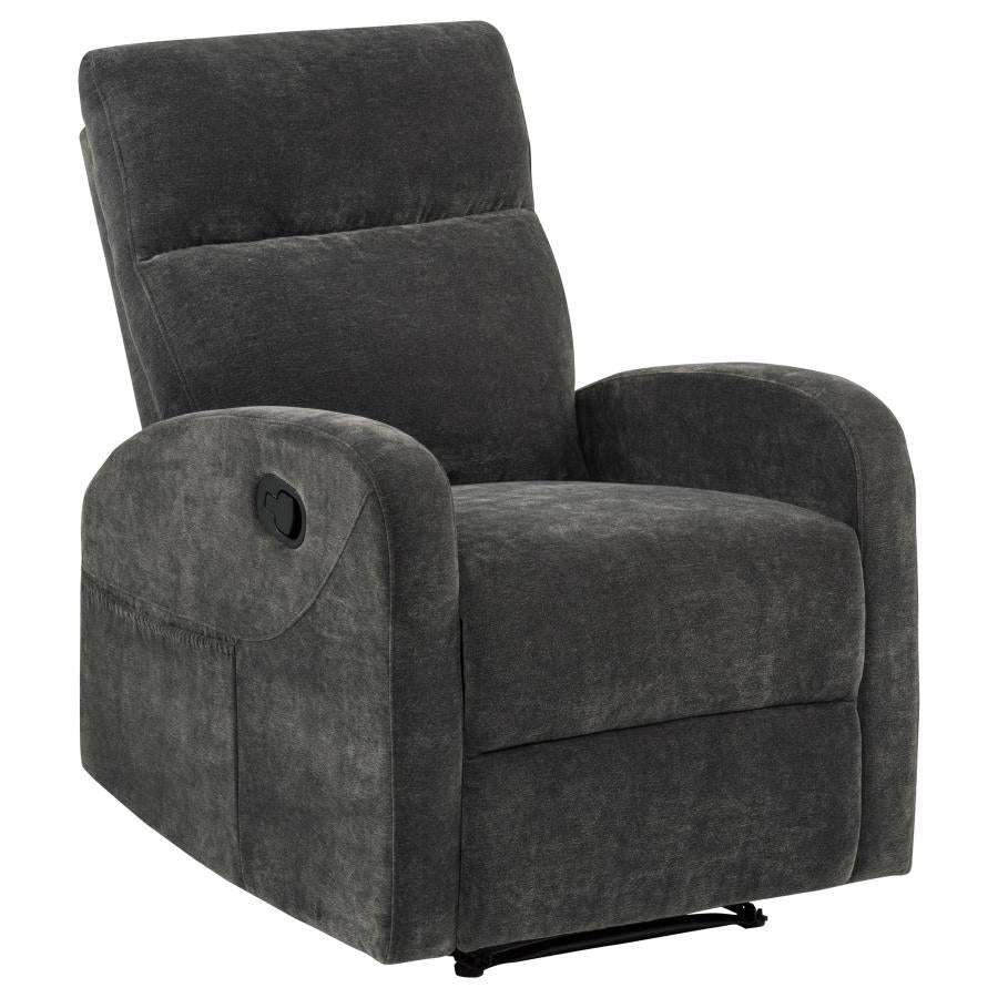 Hamilton Chenille Upholstered Manual Recliner Charcoal Grey
