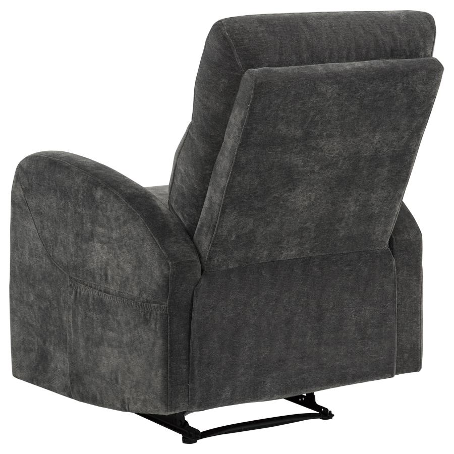 Hamilton Chenille Upholstered Manual Recliner Charcoal Grey